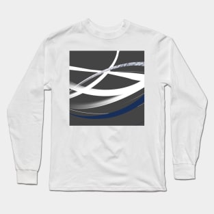 "Curving Currents" - Abstract Swooping Lines Original Modern Art Long Sleeve T-Shirt